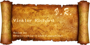 Vinkler Richárd névjegykártya